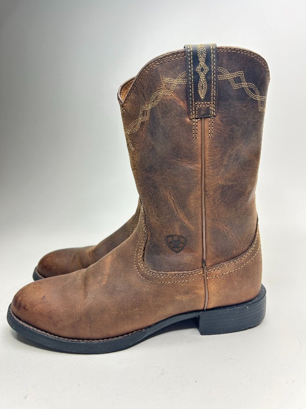 ARIAT Heritage Roper Western Boots for Ladies - Distressed Brown - 8 M